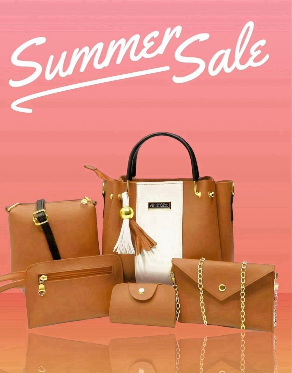 Elegant Women 5 piece Leather Handbag Set