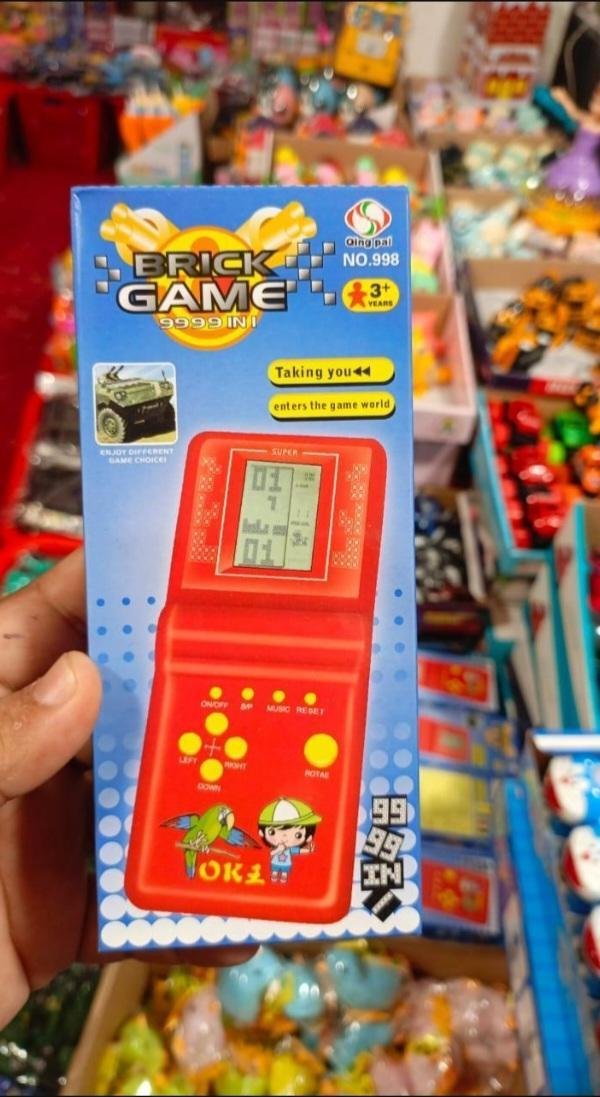 Portable Video Game for Kids, Bright Red, Battery Powered, Durable Plastic