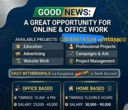 Online Jobs/ Education/ Data Entry/ Typing job/ Part Time Job/Teaching